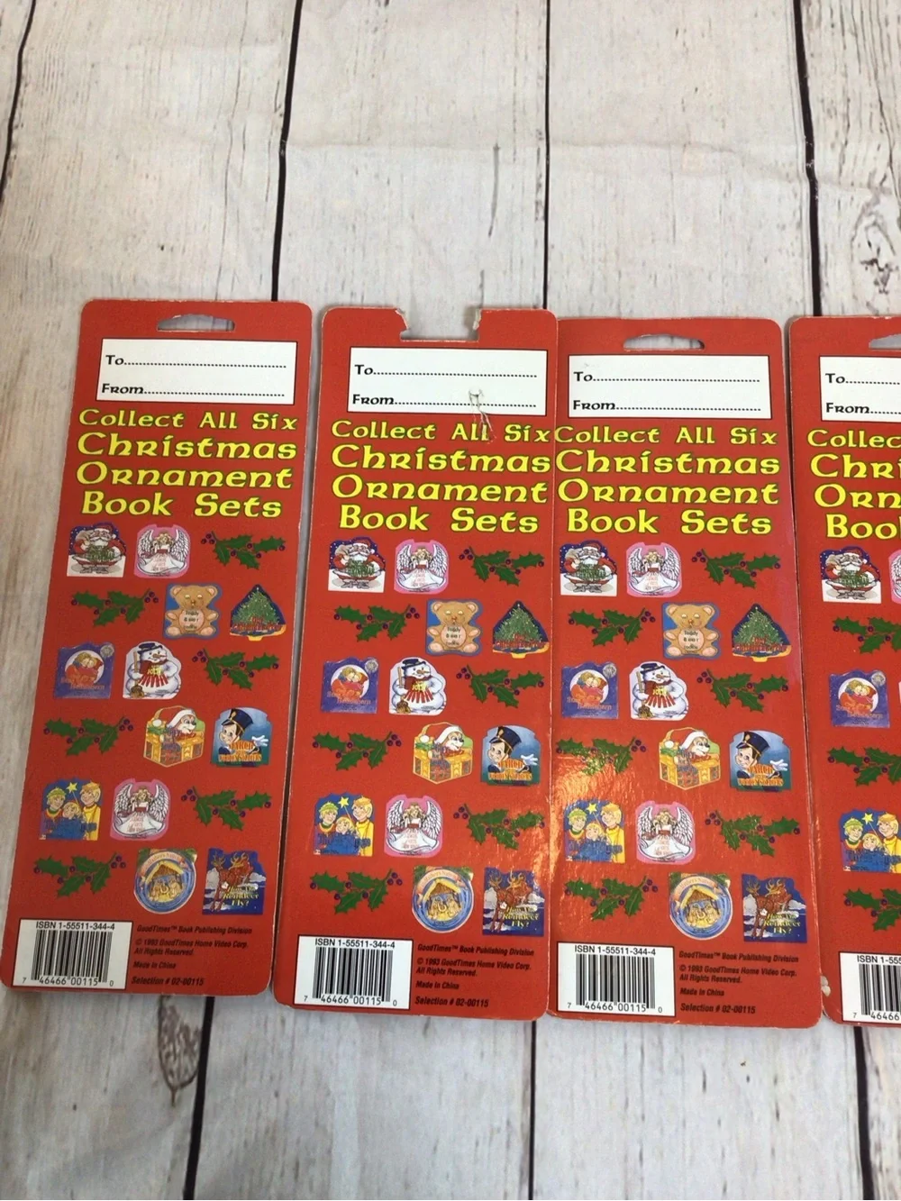Vintage 1993 Christmas Ornament Books Lot 12 Mini Board Books Sealed Holiday